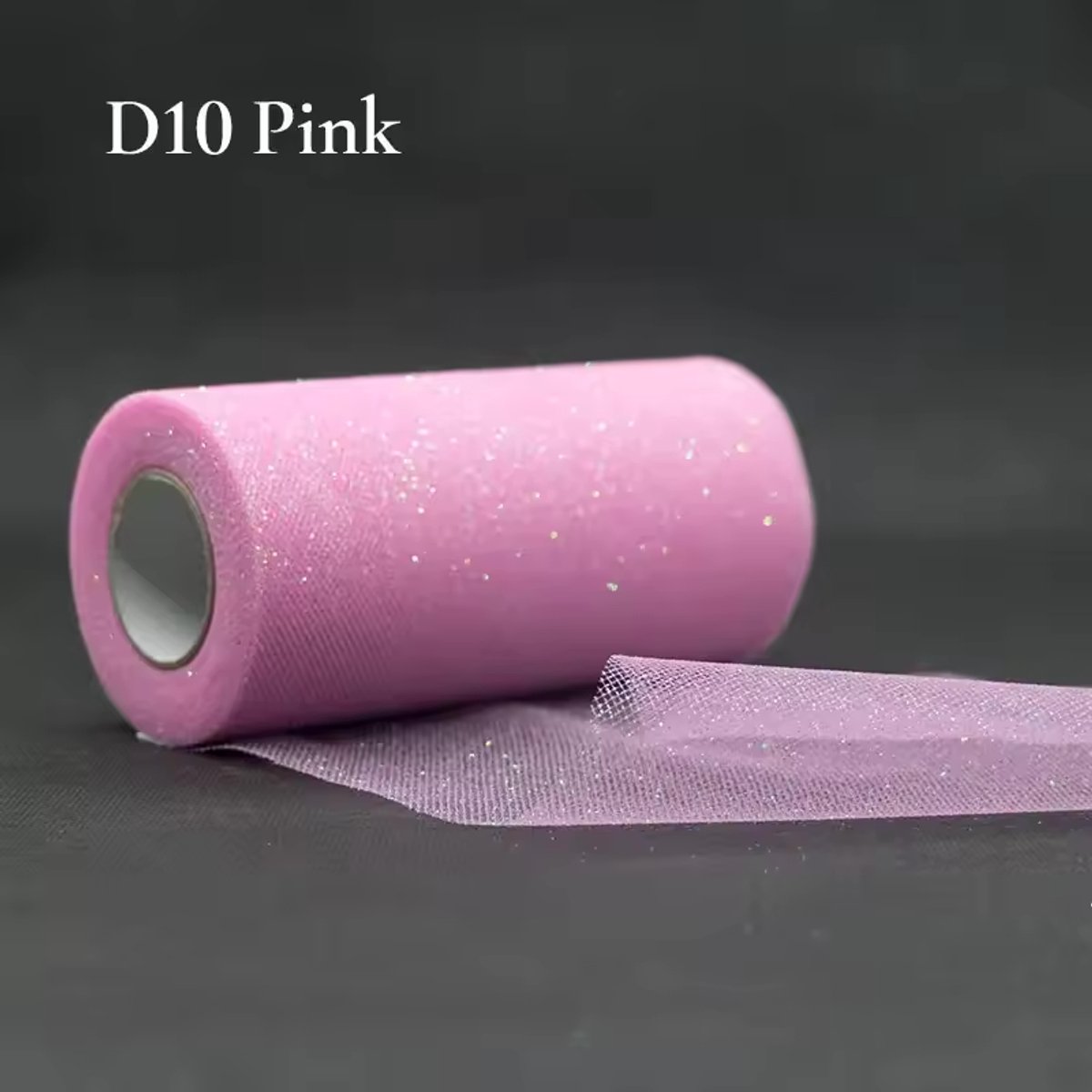 Glitter tule - Licht Roze - 22,8 meter