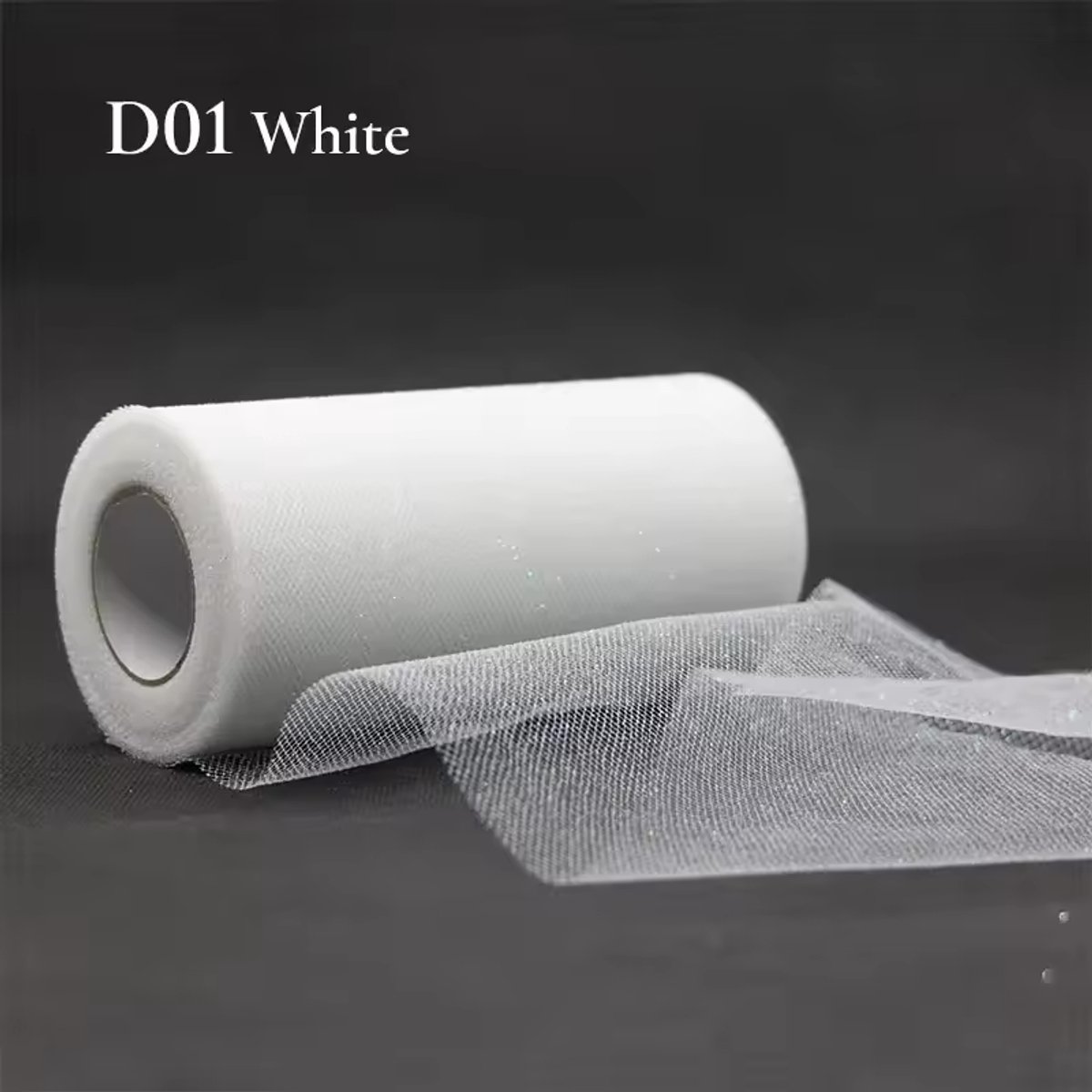 Glitter Tule - wit - 22,8 meter