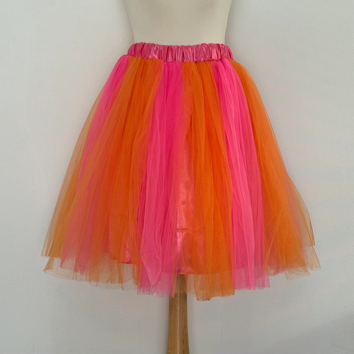 Roze Oranje lange tutu rok L - 55 cm
