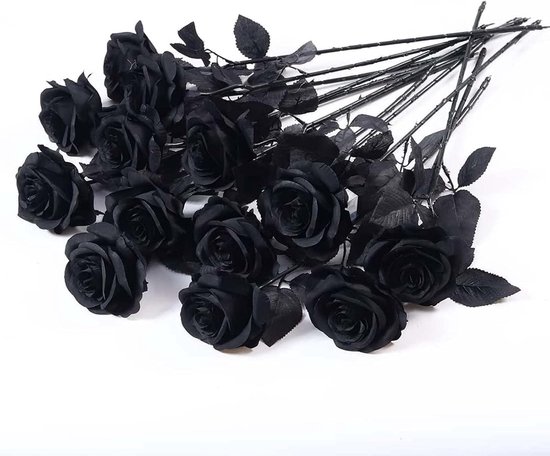 Kunstrozen met 12 stelen - 45 cm lange kunstrozen met één steel - realistische kunstbloemen - geschikt voor bruidsboeketten, tuindecoratie, woonkamerdecoratie, hoteldecoratie en kantoordecoratie.