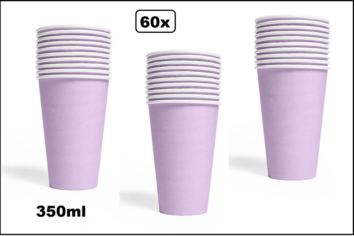60x Mega beker lila karton 350ml - Drinken drank limonade