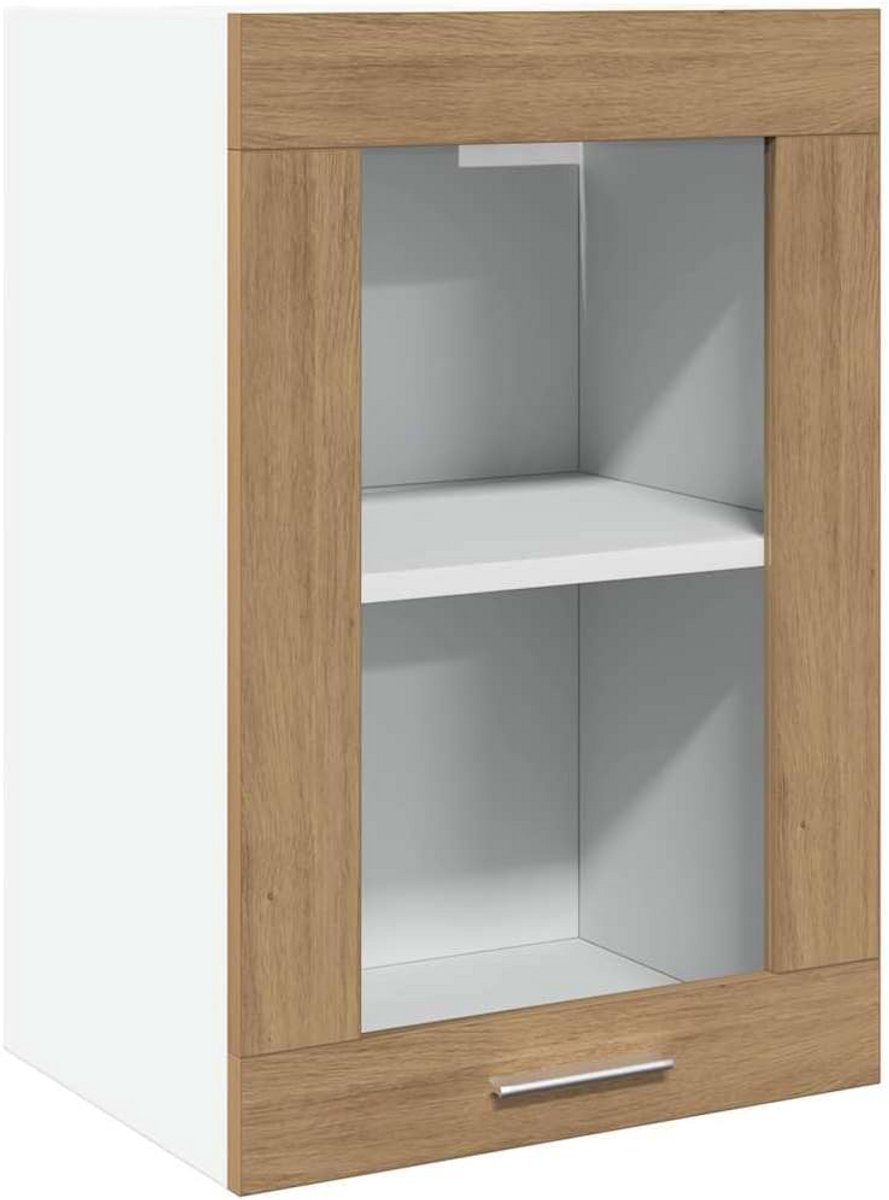 Wandkast Keuken Wastafelmeubel met Deur 40x31x60 cm Bewerk Hout Eikenkleur