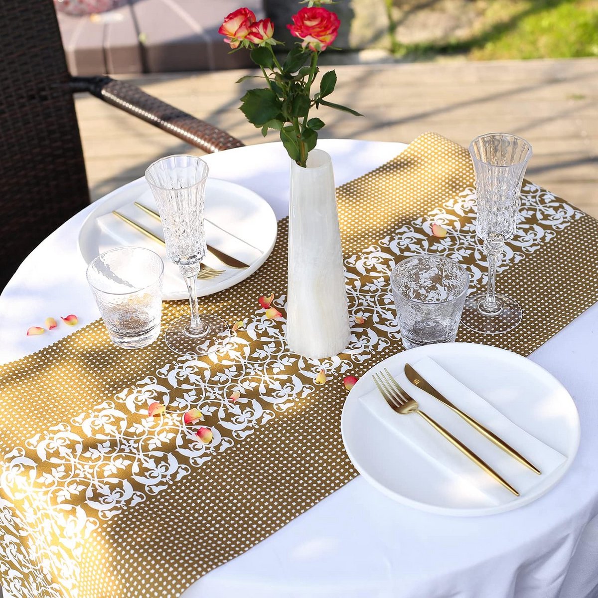 Verstelbare Airlaid Tafelloper Rol voor Eettafel - Bruin Papier Placemats