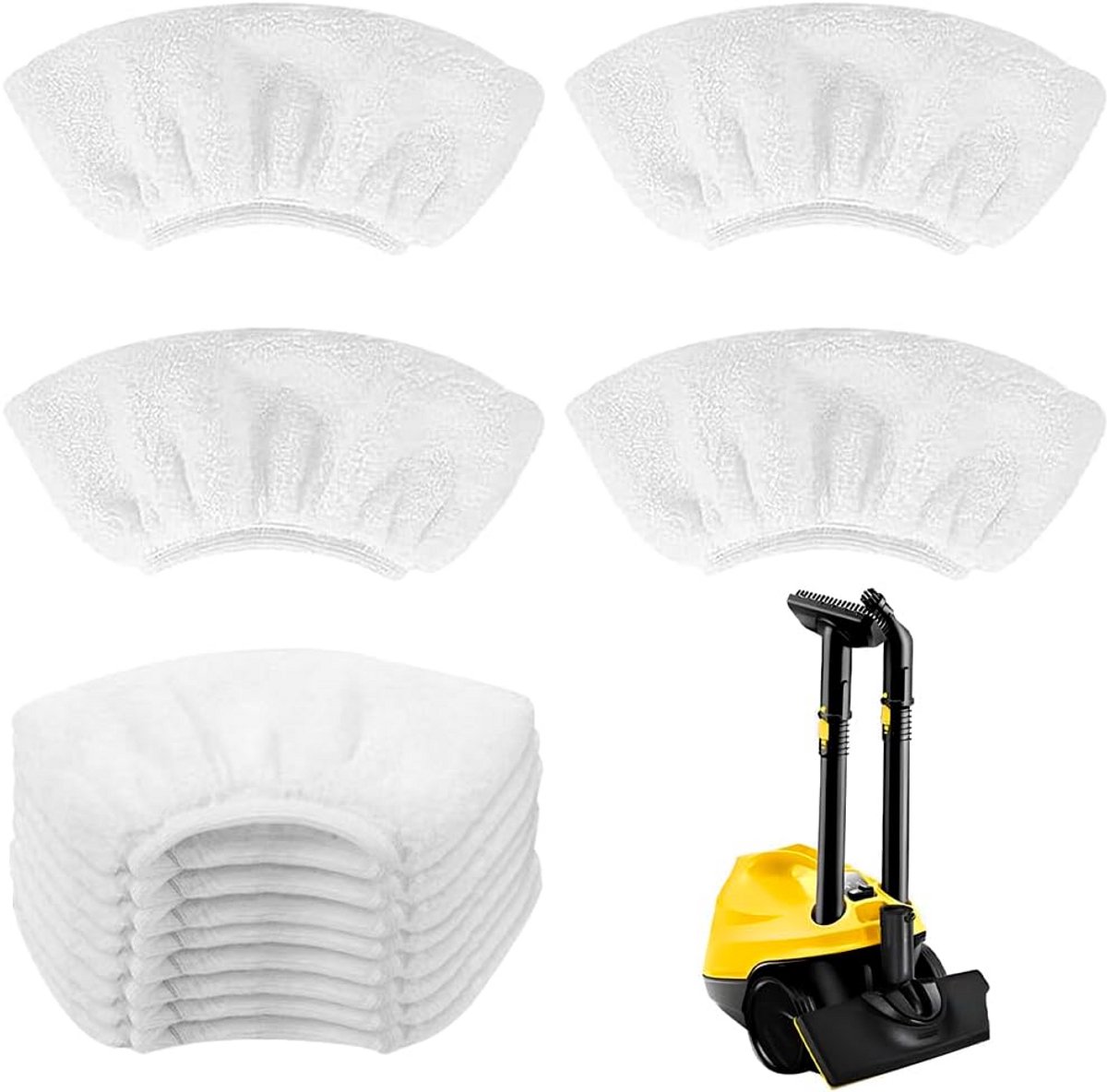 Set van 12 Microvezel Dweilen voor Stoomreinigers - Universele Badstof Vervangdoeken