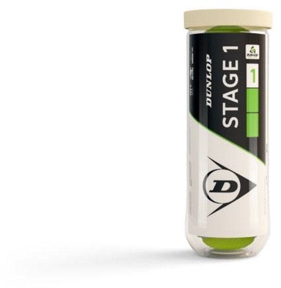 Foto: Dunlop stage 1 tennisballen 3 stuks groen geel