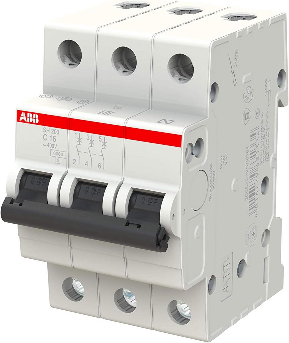 Driepolige automaat 16A Curva C 6kA voor Industriële Installaties