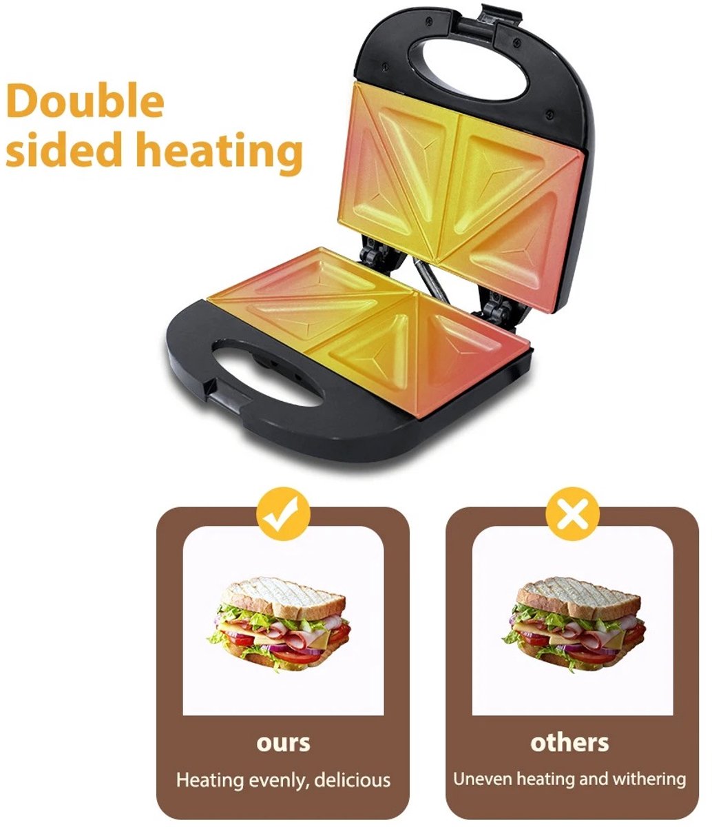 MIAAD tosti apparaat - Sandwich maker - Elektrische sandwich maker - Krachtige snelle opwarming met anti-aanbaklaag voor perfecte, krokante tosti’s
