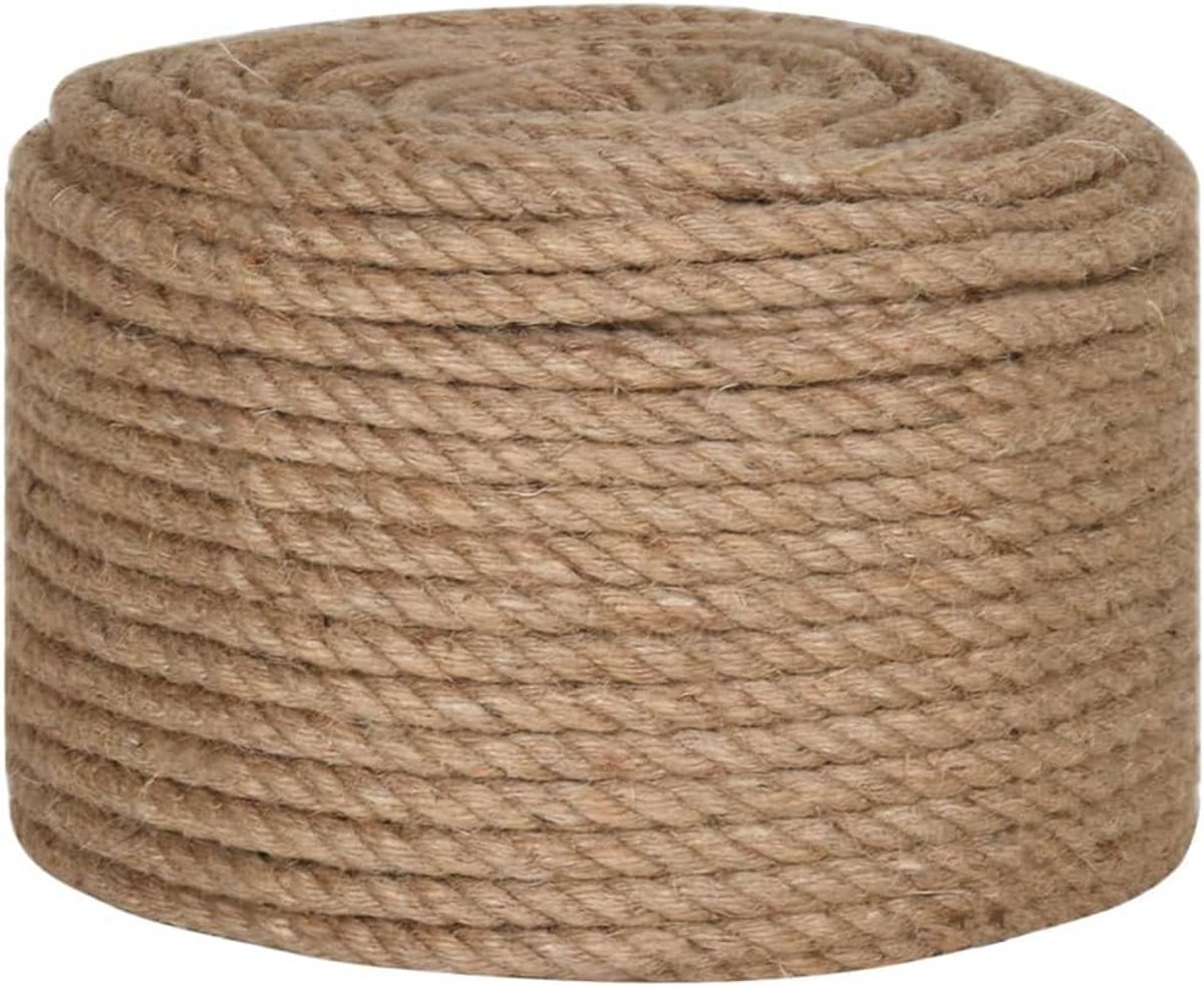 Duurzaam Jute Touw 10 mm Dikte 250 Meter - Natuurlijk en Sterk Touw voor Tuin en Boot