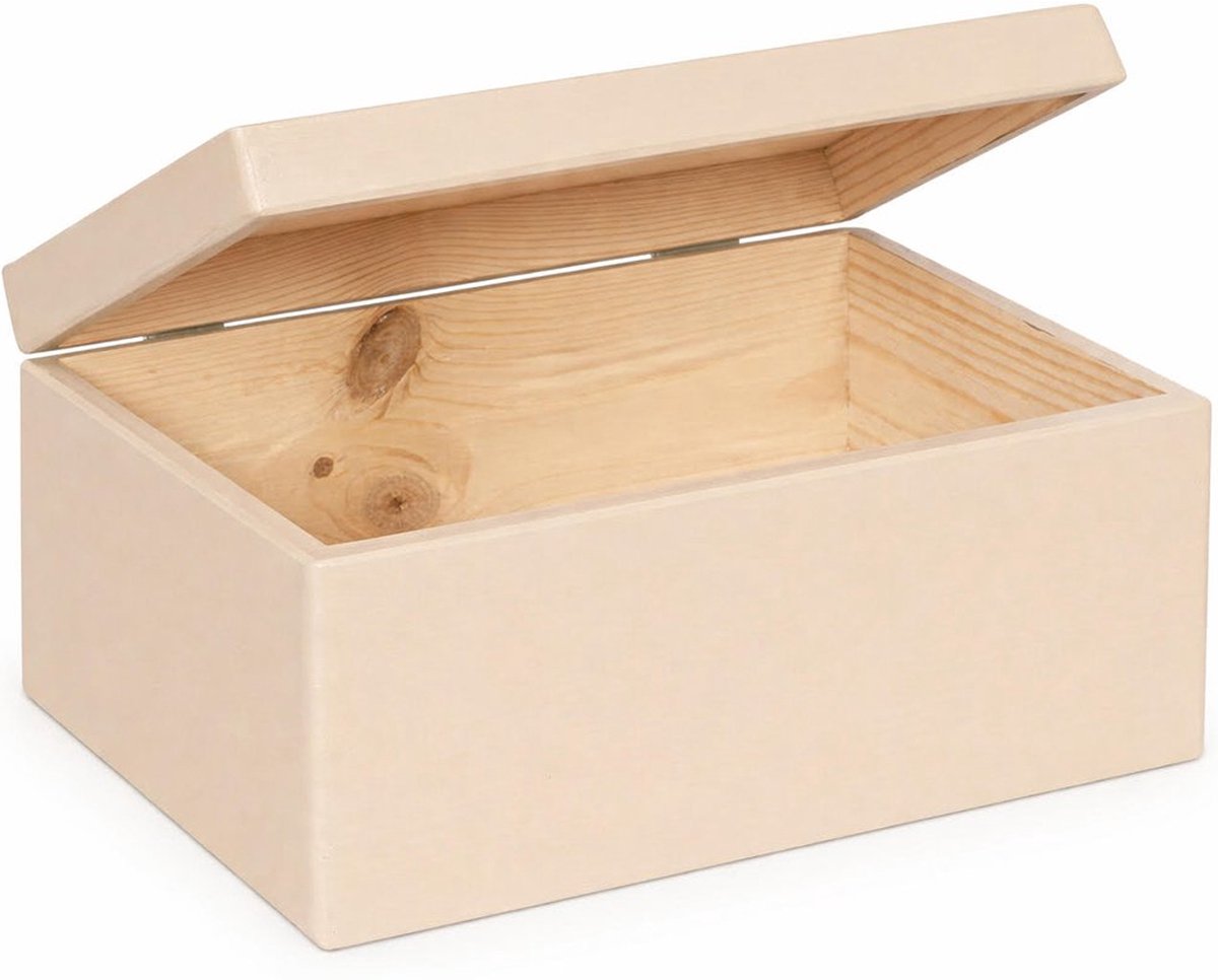 HAUDT® houten kistje EVA mini ZAND - met klepdeksel - 30 x 20 x 13 cm - beige