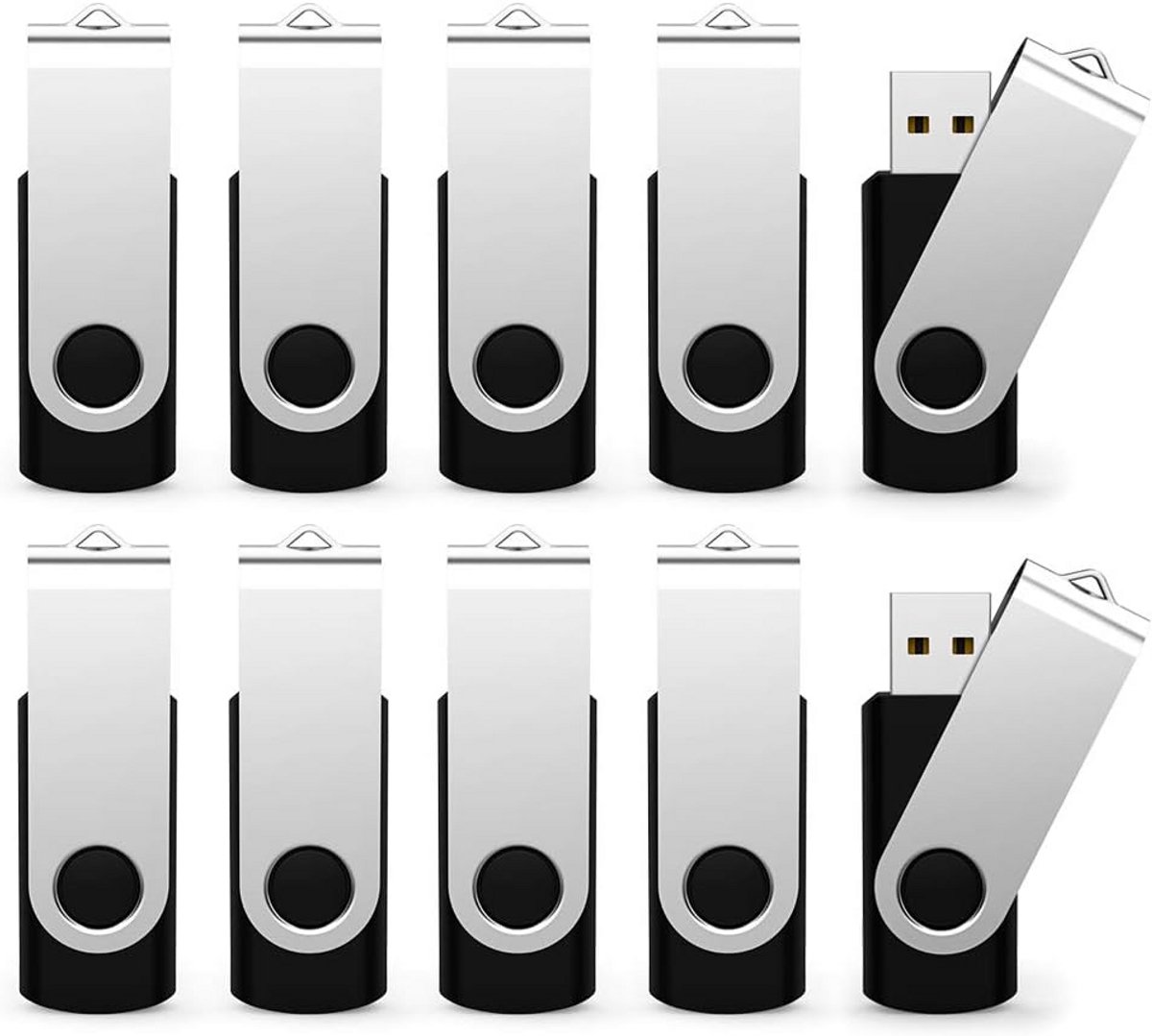 10 Stuks 8GB USB Sticks Bulk Pack USB 2.0 Geheugenstick Zwart