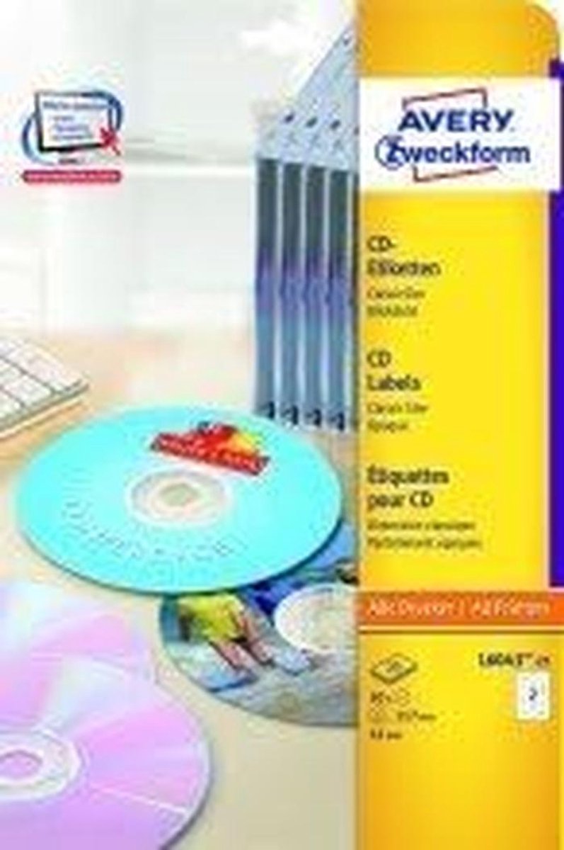 CD DVD Etiketten Wit Zelfklevend Rond Ø 117 mm