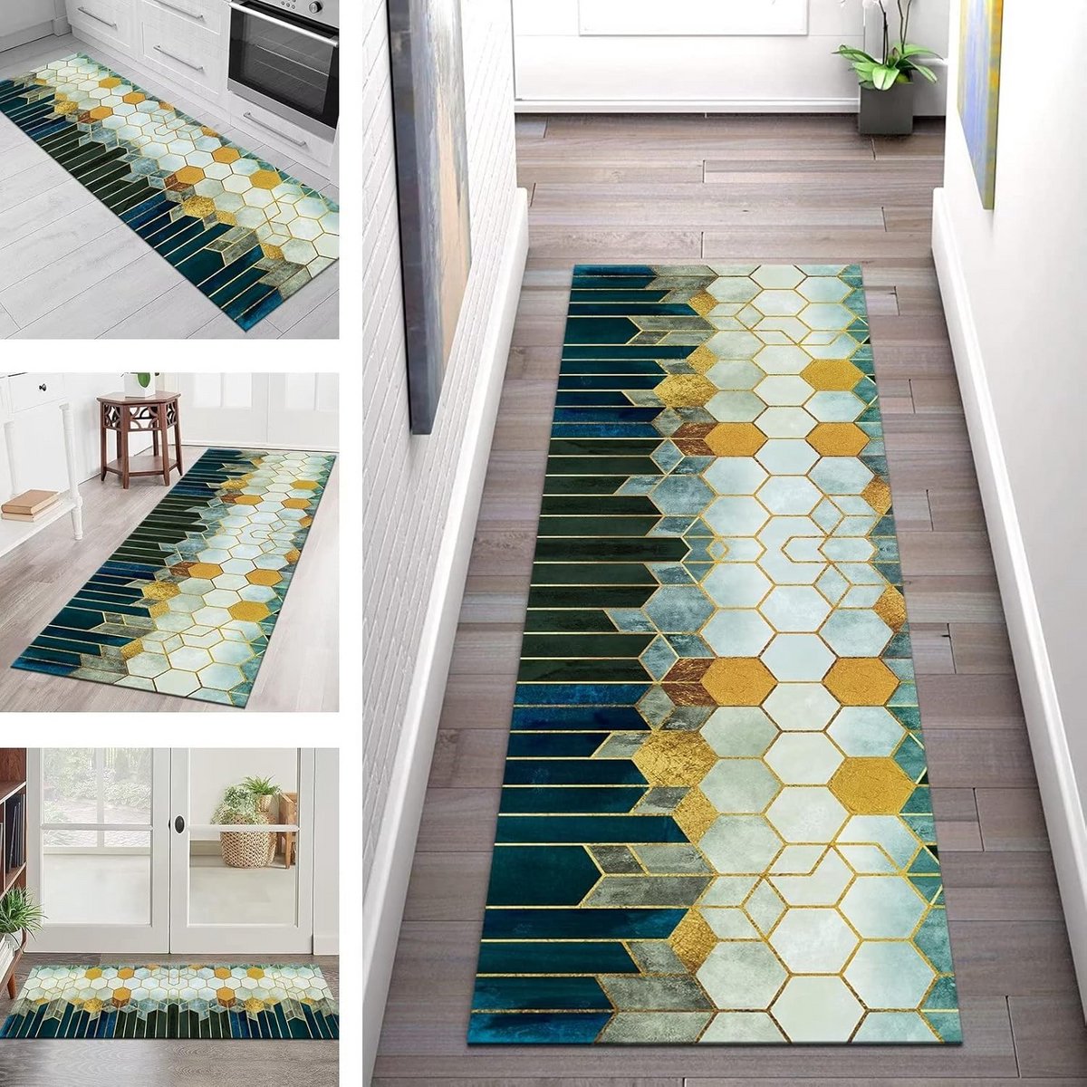 Lange Antislip Keukenloper Geometrisch Vloerkleed Wasbaar 80x300CM
