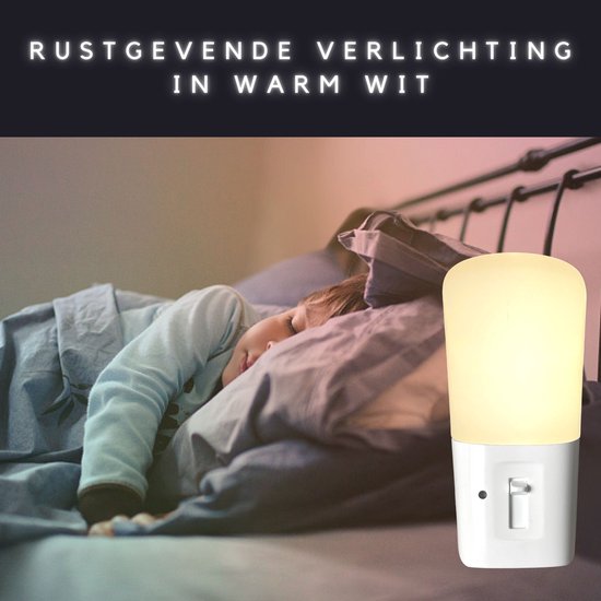 Fienosa 2x Nachtlampje Stopcontact - Automatische Dag & Nacht Sensor - Dimbaar Warm Wit - Ideaal voor Kinderkamer, Hal & Slaapkamer van Merkloos — afbeelding 3