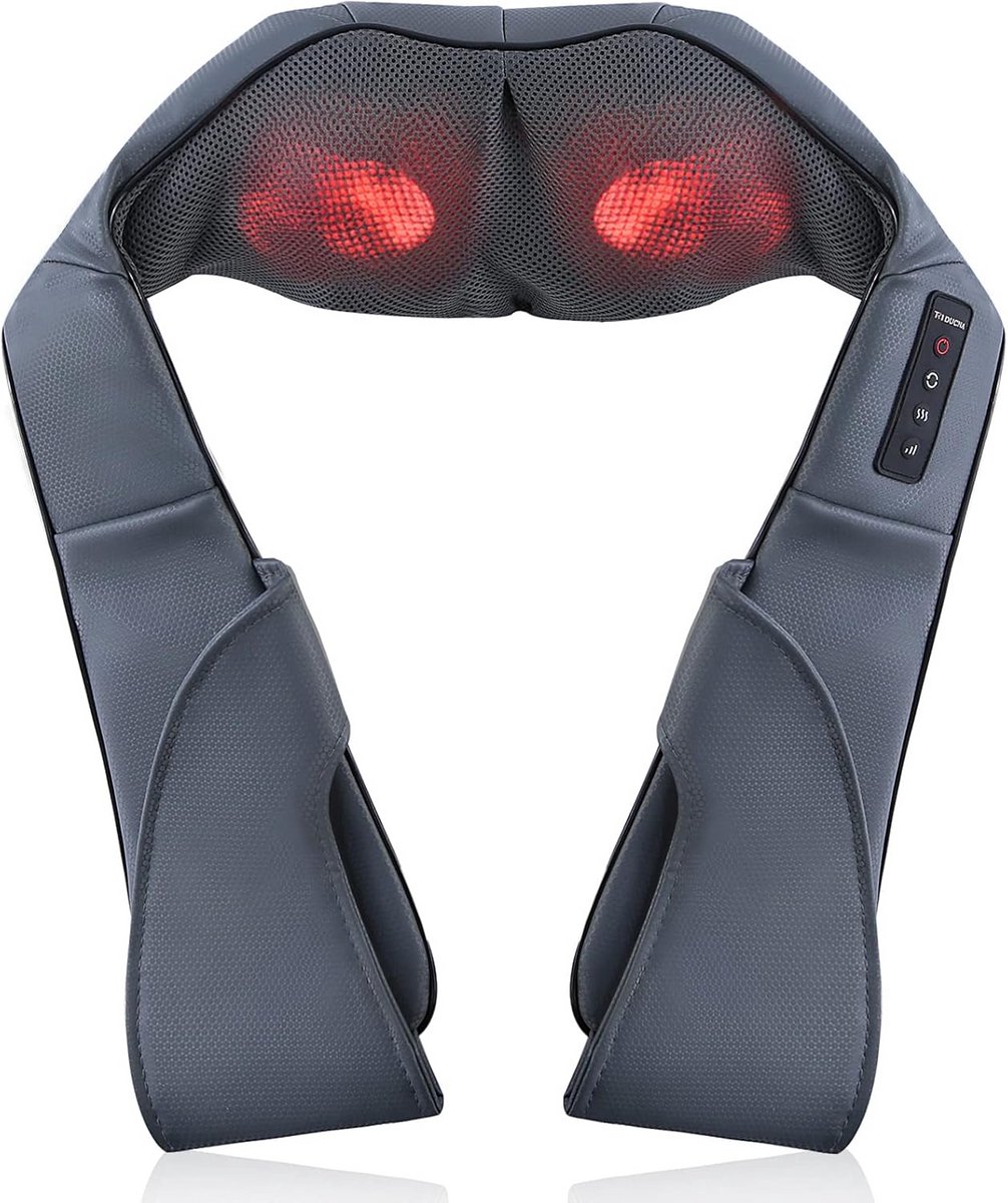 Shiatsu Kneedmassageapparaat met Warmte voor Nek, Schouders en Rug