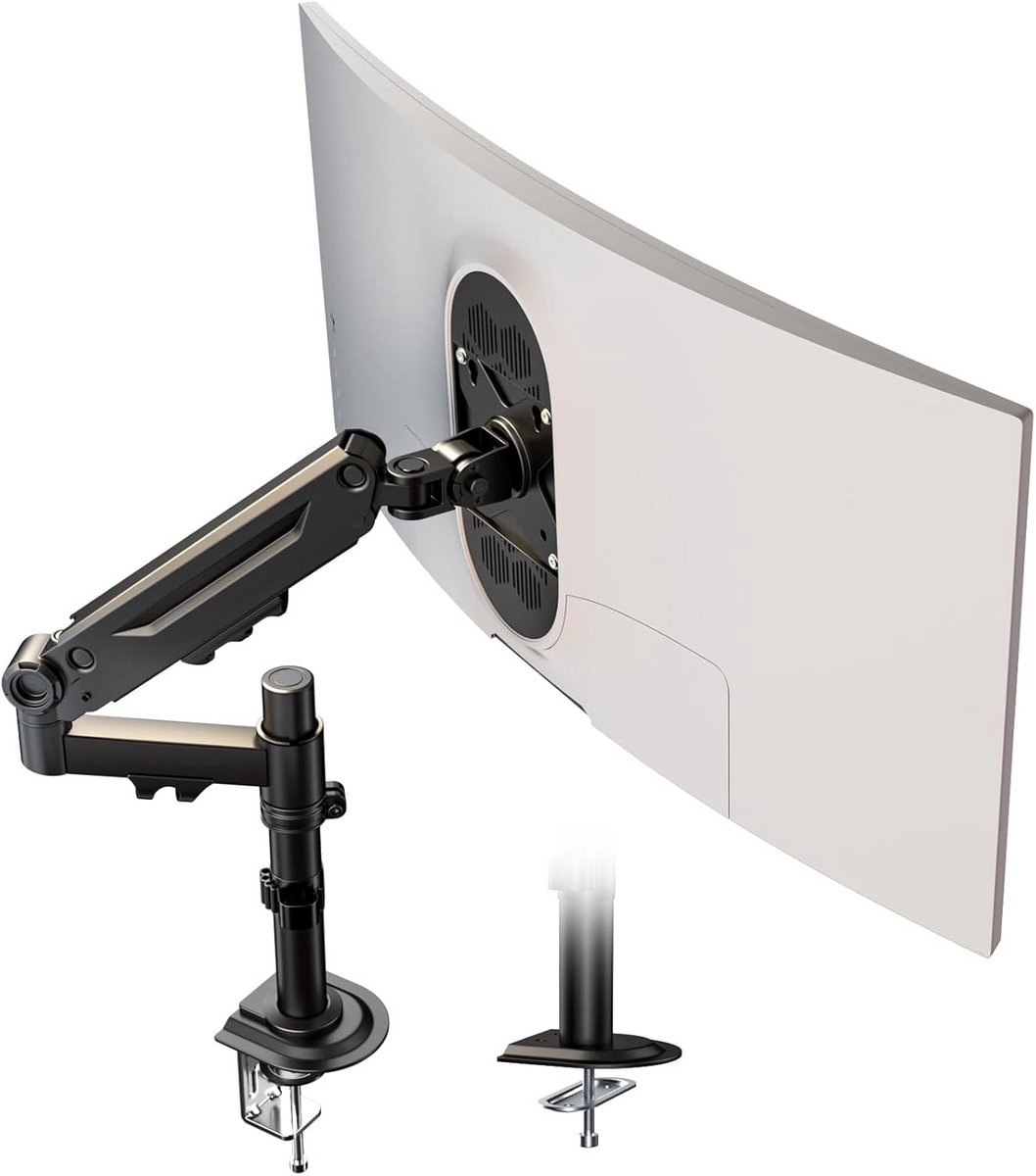 Verstelbare Gasveer Monitorarm voor 1 Scherm tot 40 Inch - Kantelbaar en Draaibaar