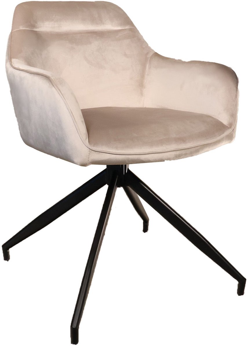 Lizzely Garden & Living Eetkamerstoel draaibaar taupe stof Montana eetstoel draaibare stoel zetel
