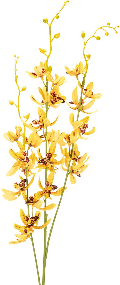 Viana Kunstmatige Cymbidium-orchidee als bloemstengel voor elegante decorati geel