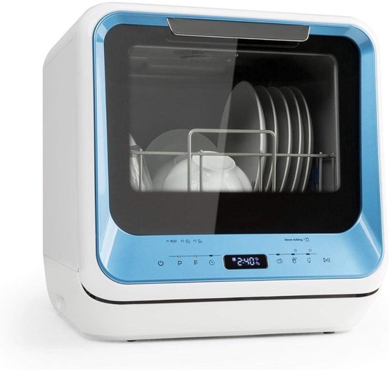 REN® Mini Vaatwasser - Vaatwasser - Vaatmachine - met 6 Wasprogramma's- Blauw- 53cm x 55cm x 55cm