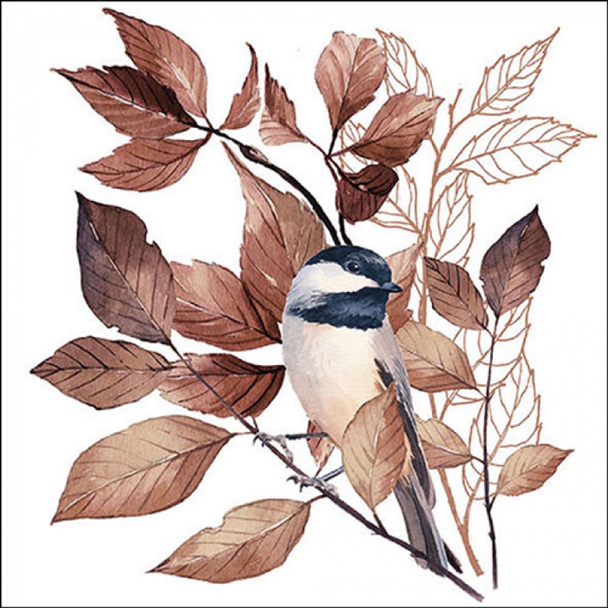Ambiente - Lunch servetten - Lovely chickadee white