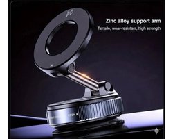 NaviSync® Pro X68 - Magnetische Telefoonhouder Auto - 360° Draaibaar & Opvouwbaar - Krachtige Vacuüm Zuignap - Geschikt voor iPhone 12/13/14/15/16 & MagSafe - Voor Auto, Dashboard & Fitness