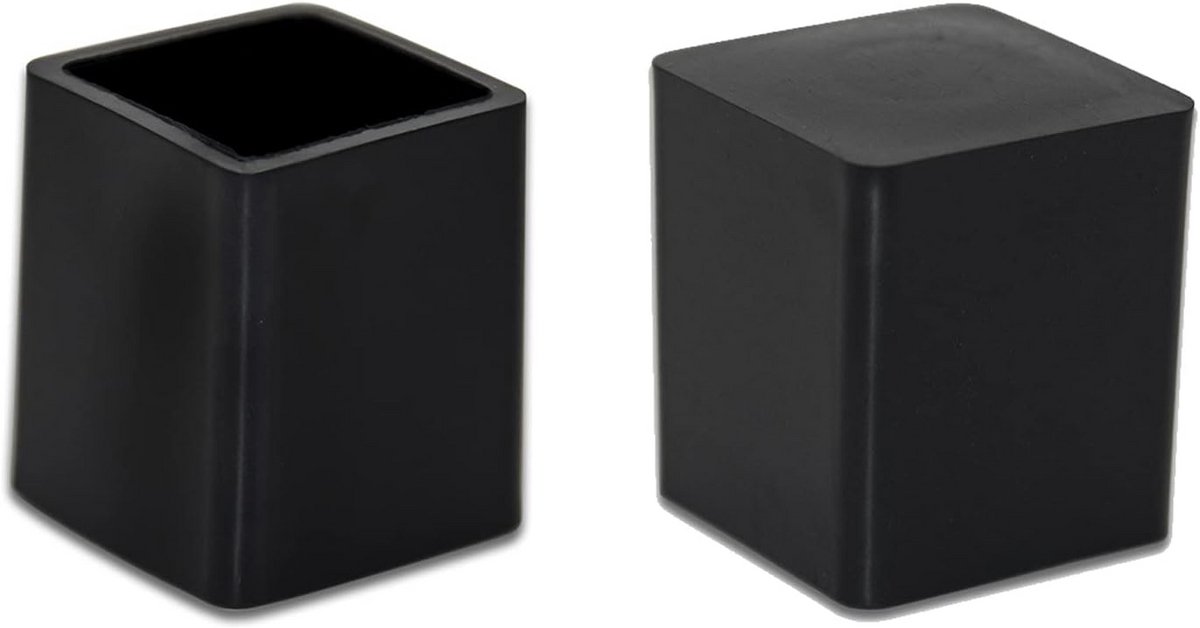 4-delige PVC Stootdop voor Vierkante Stoel- en Tafelpoten 19x19mm Krasvrij