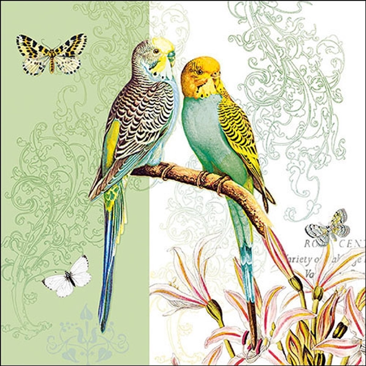 Ambiente - Lunch servetten - Budgies Green