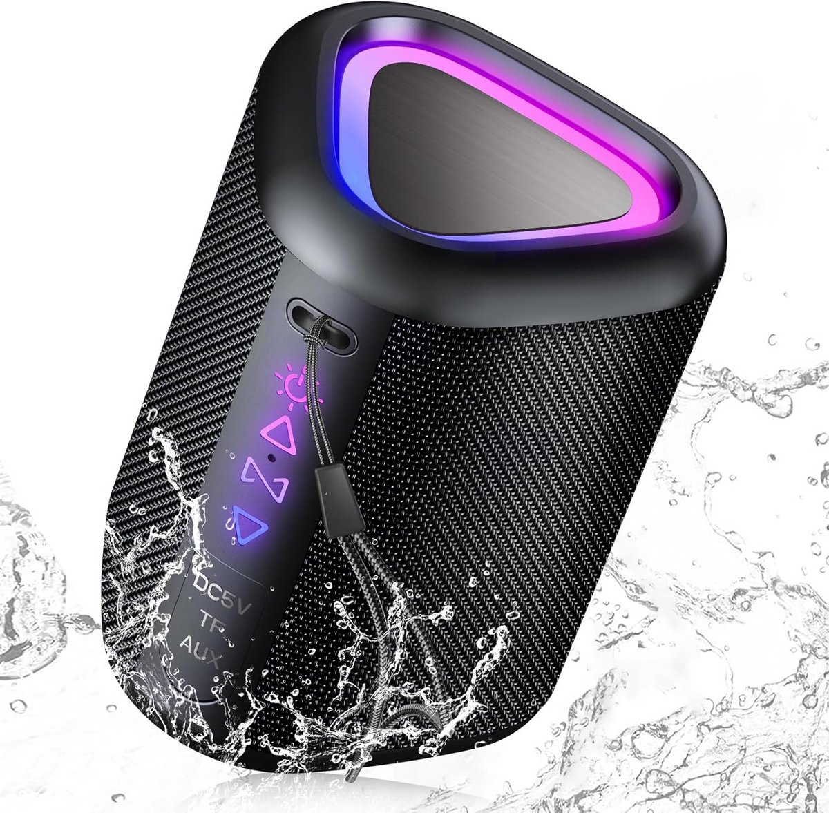 Draagbare Waterdichte Bluetooth Speaker met LED Licht en Lange Speeltijd