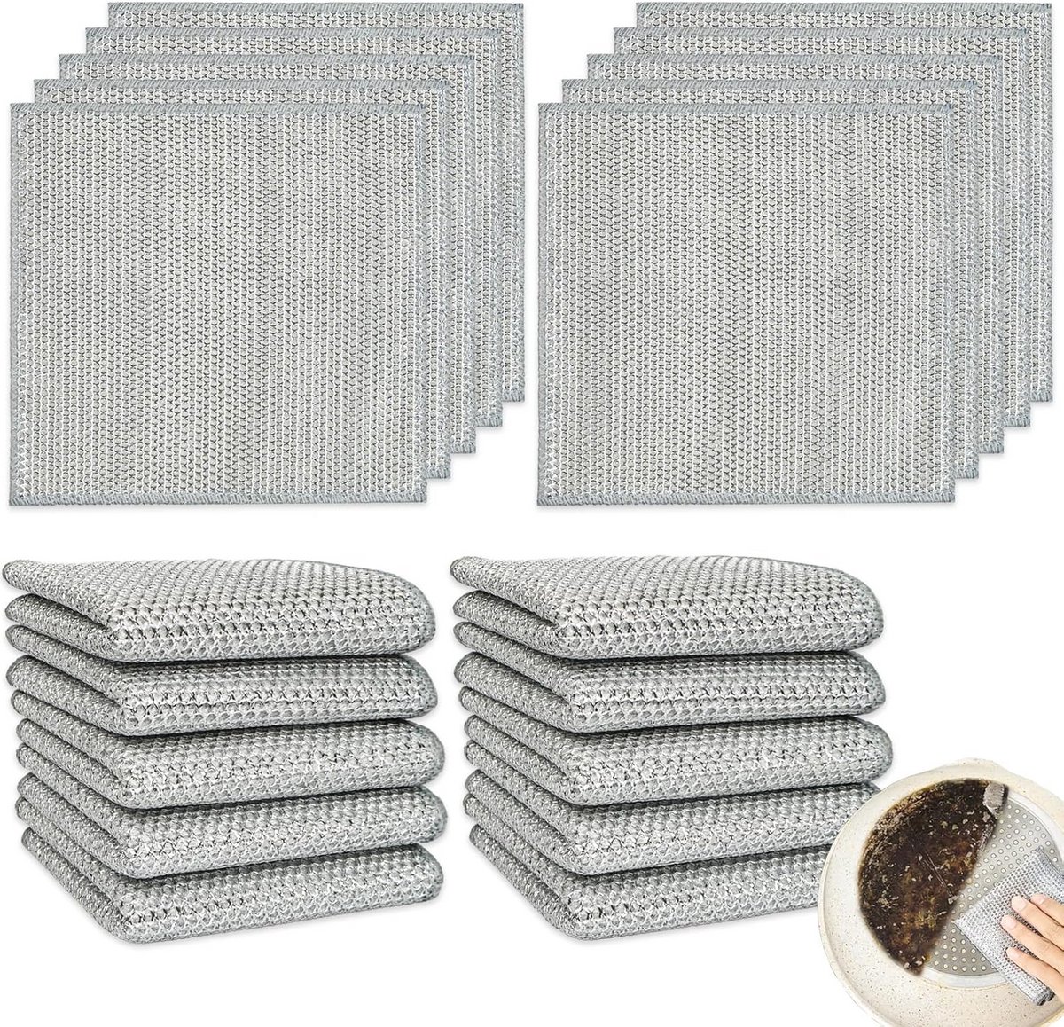 20x Multifunctionele Vaatdoeken - Krasvrij Schoonmaken voor Keuken en Afwas