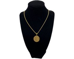 Bitcoin Ketting Goudkleurig BTC Ketting/Hanger Crypto Coin Ketting Cryptocurrency Sieraad Cadeau