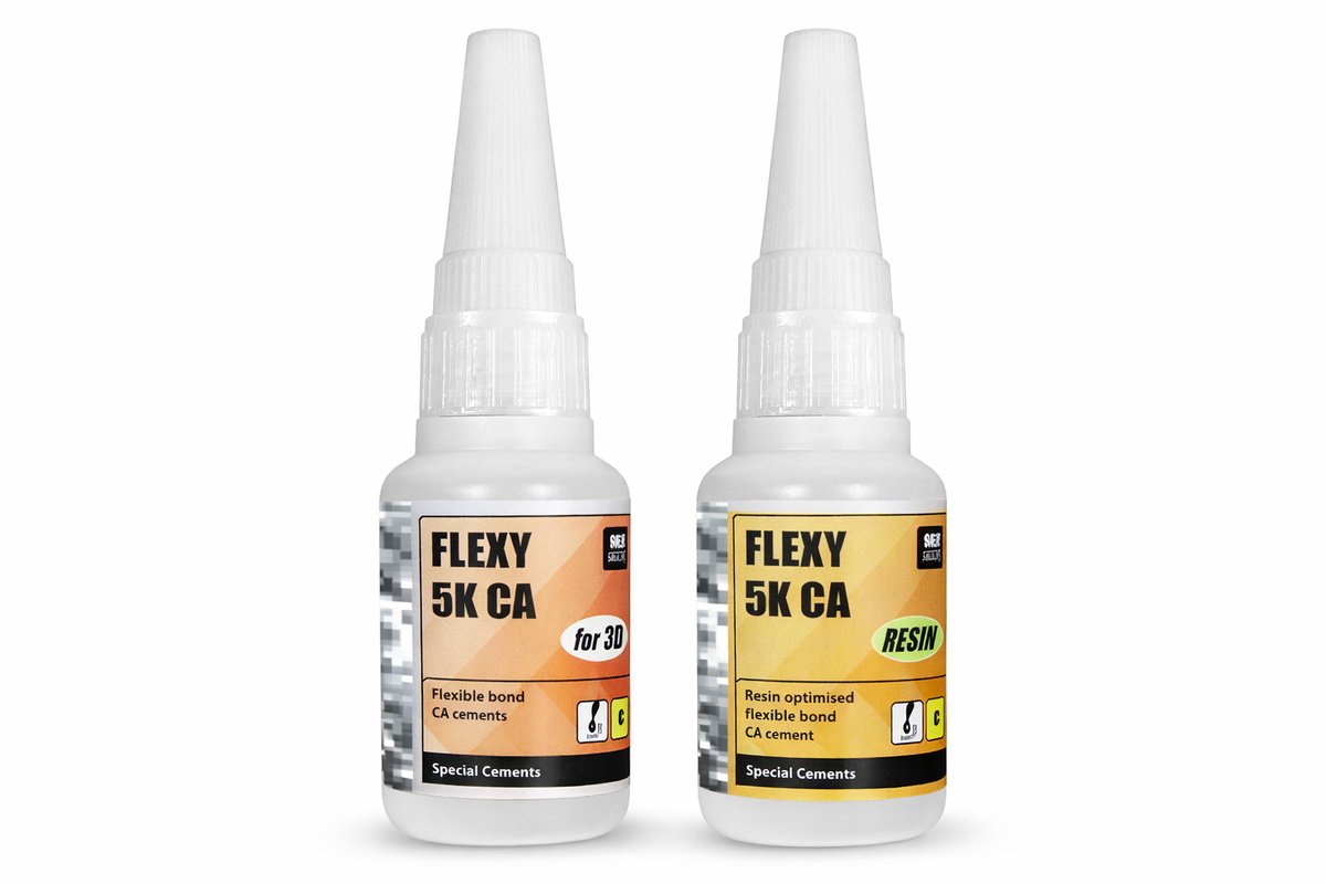 FLEXY 5K CA Lijm Set – 3D Print & Resin – Flexibele Secondelijm – 2 x 20g – Professionele CA Lijm voor Precisiewerk