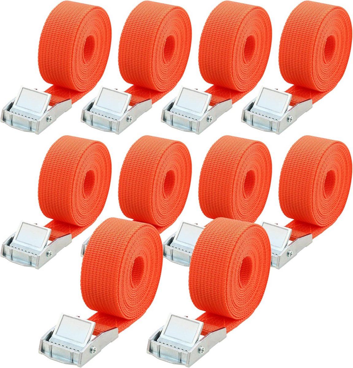 10x Spanbanden 25mm x 2m - Sterke Ratelbanden voor Fiets en Motor met Keurmerk