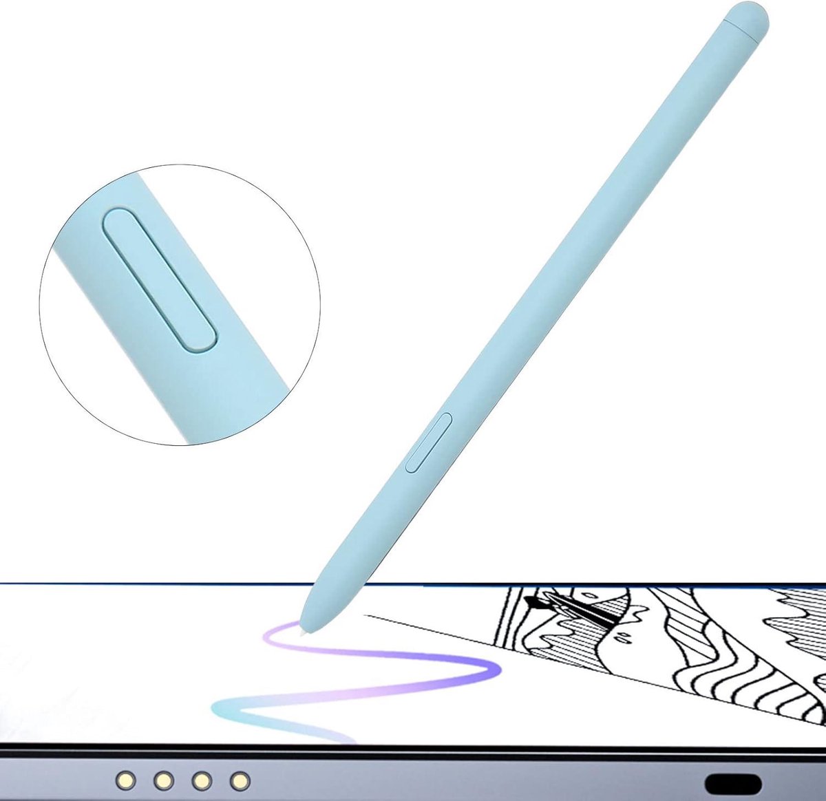 Stylus Pen met 5 Tips voor Tablet (Blauw) - Hoge Gevoeligheid en Nauwkeurigheid