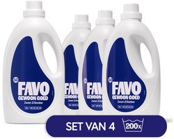 Favo Vloeibaar Wasmiddel - Zwart & Donker - 4 x 50 = 200 wasbeurten - Voor zwarte & donkere was - Effectief vanaf 20 °C - Voordeelverpakking