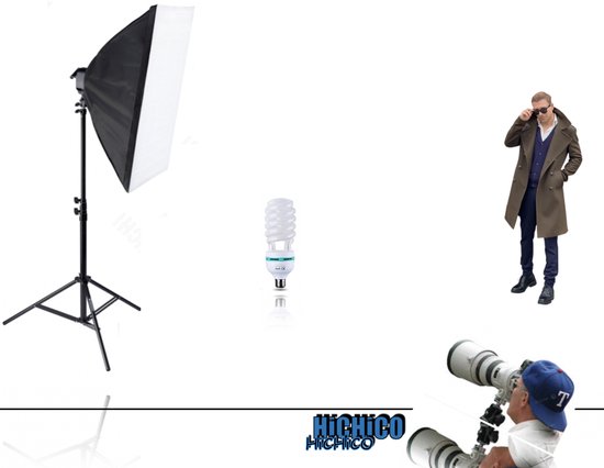 Foto: Hichi softbox studiolamp studioflitser continu fotostudio apparatuur softboxen fotografie foto studio verlichting kit 1pcs