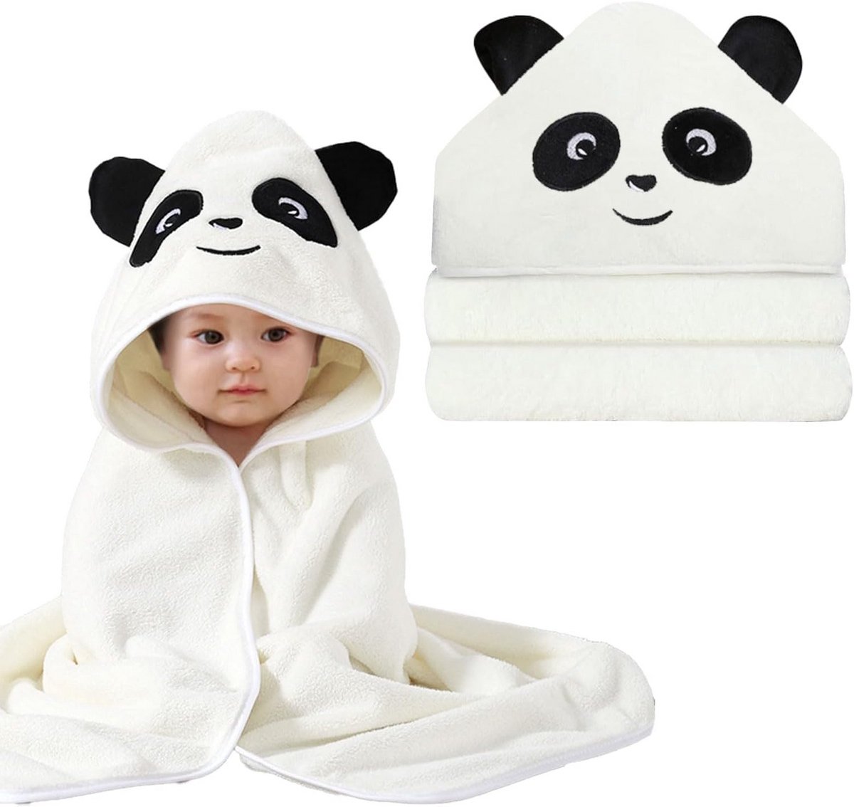 Zachte Baby Handdoek met Capuchon - Super Absorberend Badtextiel 80x80 cm