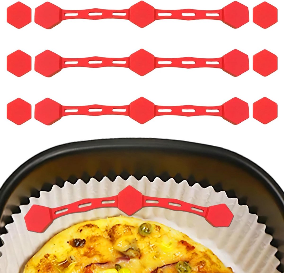 3x Magnetische Siliconen Clips voor Airfryer Bakpapier - Hittebestendige Bevestiging