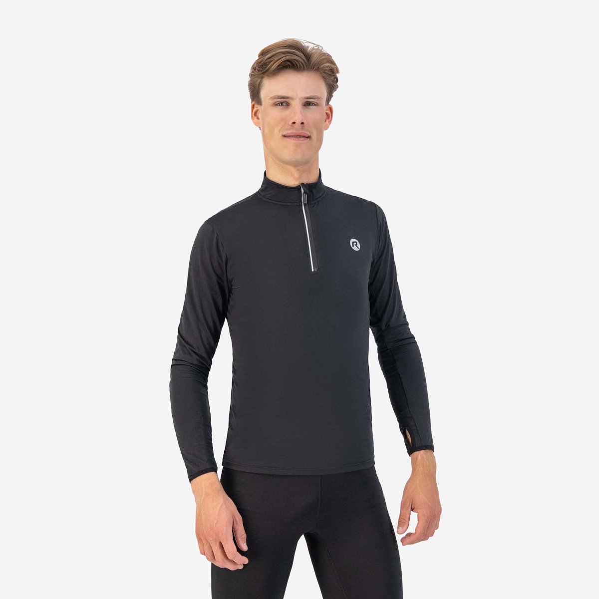 Rogelli Core Heren Hardloopshirt - Lange Mouw - Duimgat - Zwart