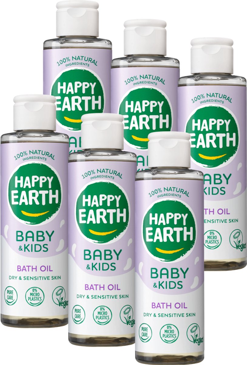 Happy Earth Badolie - Baby & Kids - 100% Natuurlijk - Babyverzorging - 6 x 150 ml