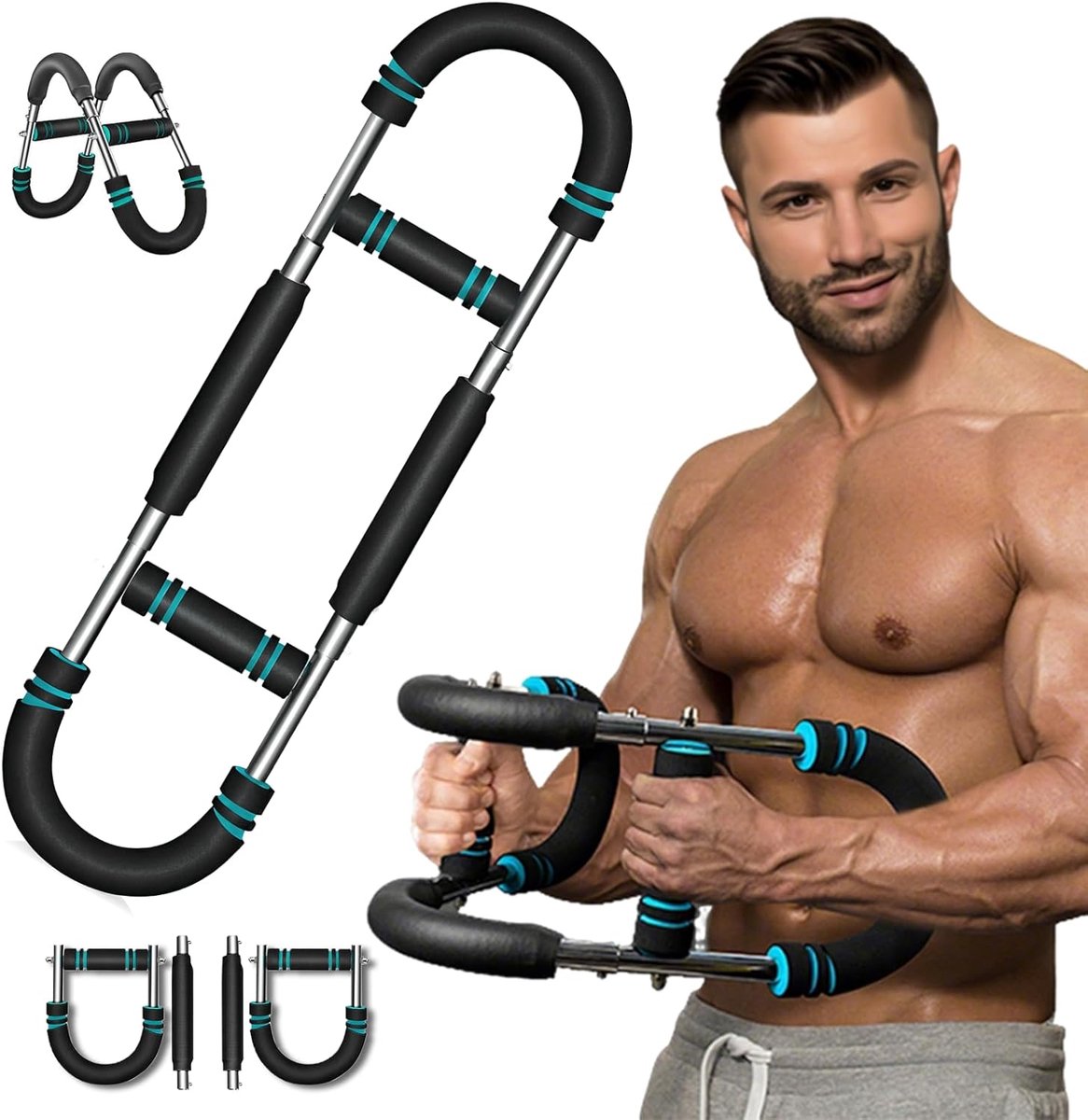 Arm Trainer - Muscle Pump - Borstspieren - Borst Trainer - Fitness Apparaten Krachttraining - Abdominal Trainer - Fitness Trainer - Fitness voor Boven - Krachttraining Apparaat - Zwart - 60-100 lbs - van Imperatoris