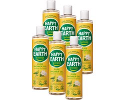 Happy Earth Douchegel Jasmine Ho Wood - 100% Natuurlijk - - 6 x 300 ml