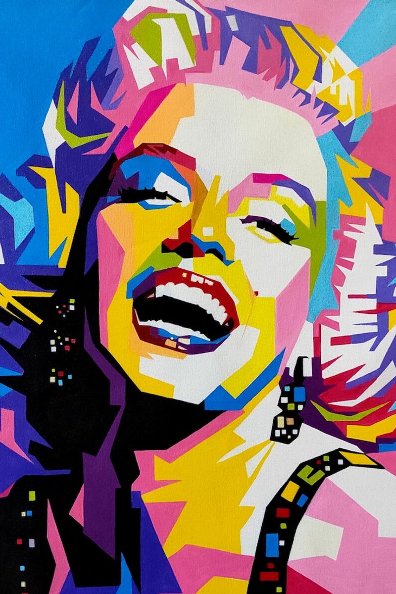 Marilyn Pop Art- Luxe Wanddecoratie op Maat – Kristalhelder Plexiglas 5mm – Blind Aluminium Ophangsysteem – Art-Empire