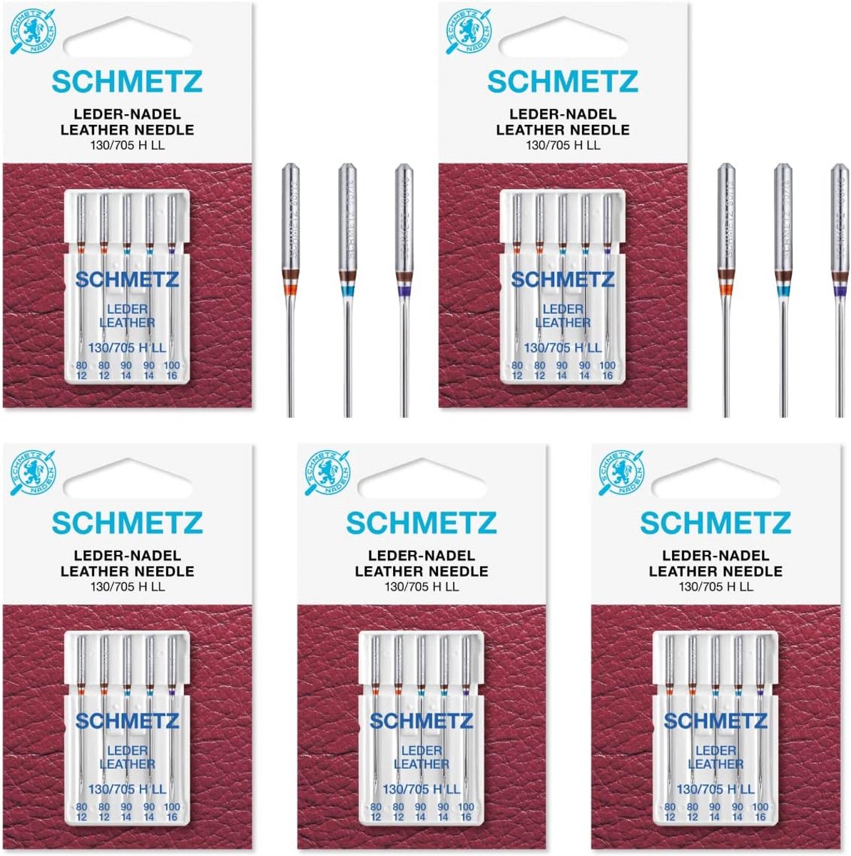 25 Assortiment Naaimachine Naalden voor Leer Platte Kolf 130/705H - Verschillende Diktes