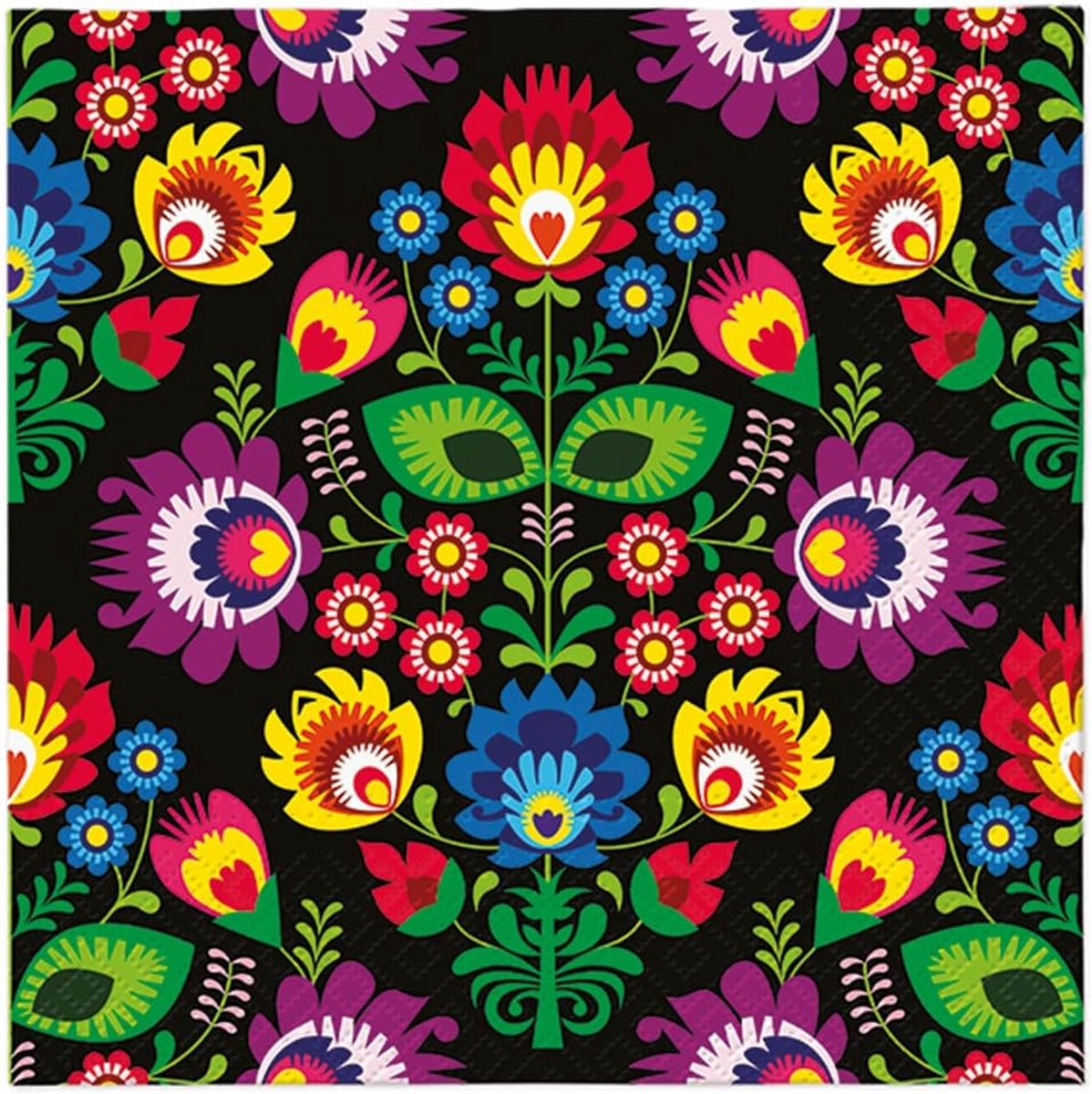 3-Laags Tissue Servetten met Bloemendesign - 33x33 cm - Pak van 20