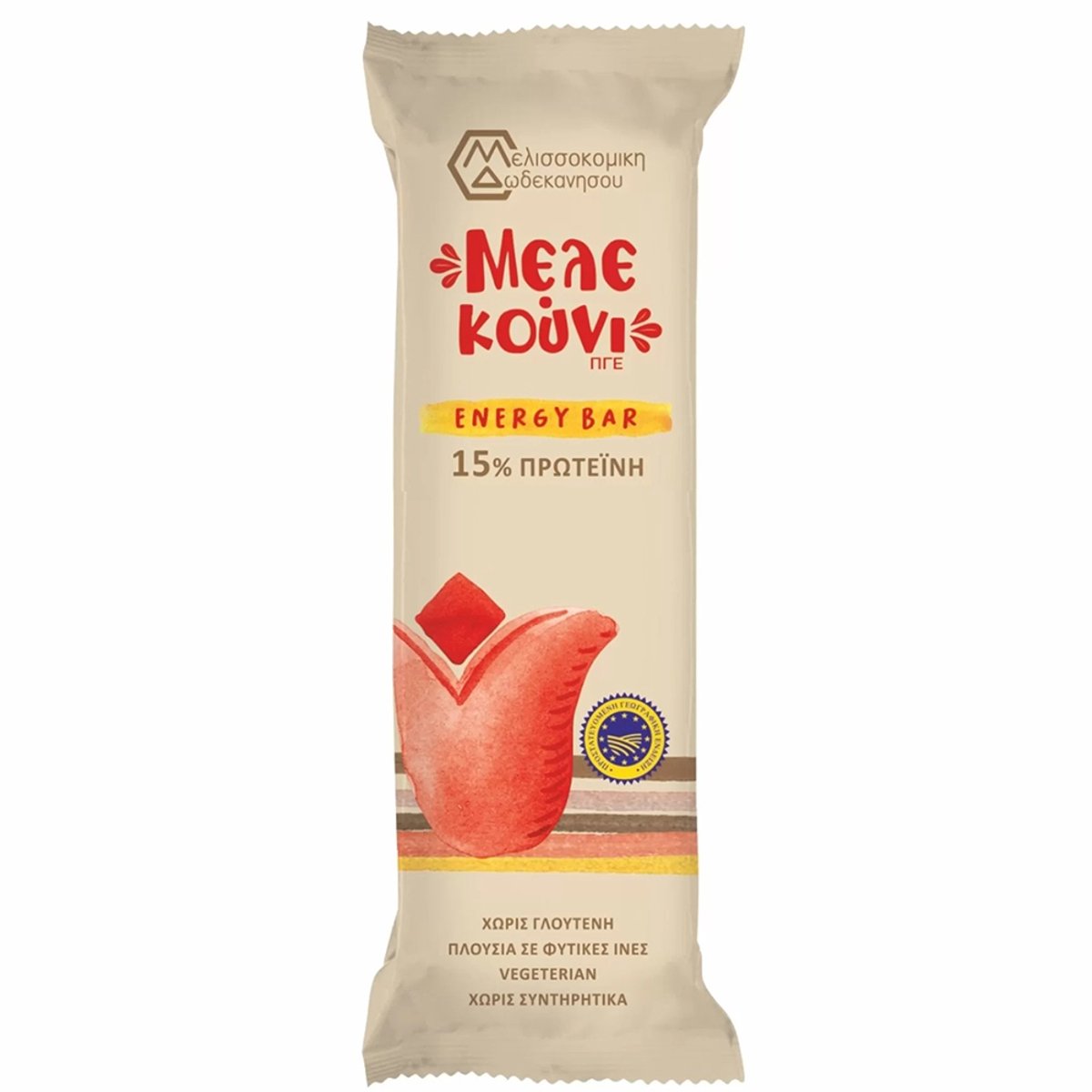 Melissokomiki Dodecanesse Honey Bar Melekouni Orange Almonds 4 stuks 40gr | Geniet van de traditionele smaak Sweets from Rhodos