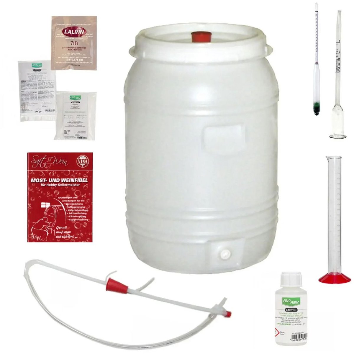 Startset wijnmaken, Startpakket wijn maken, Wijn maken kit - met plastic vat 60L, groot