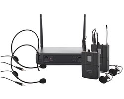 SubZero VOXLINK Dubbel Lavalier en Headset Draadloos Microfoonsysteem