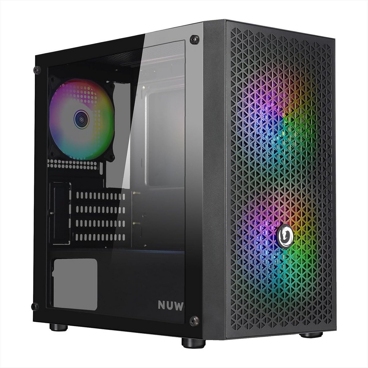 Micro-ATX PC Kast met Gehard Glas Paneel en FRGB Ventilatoren