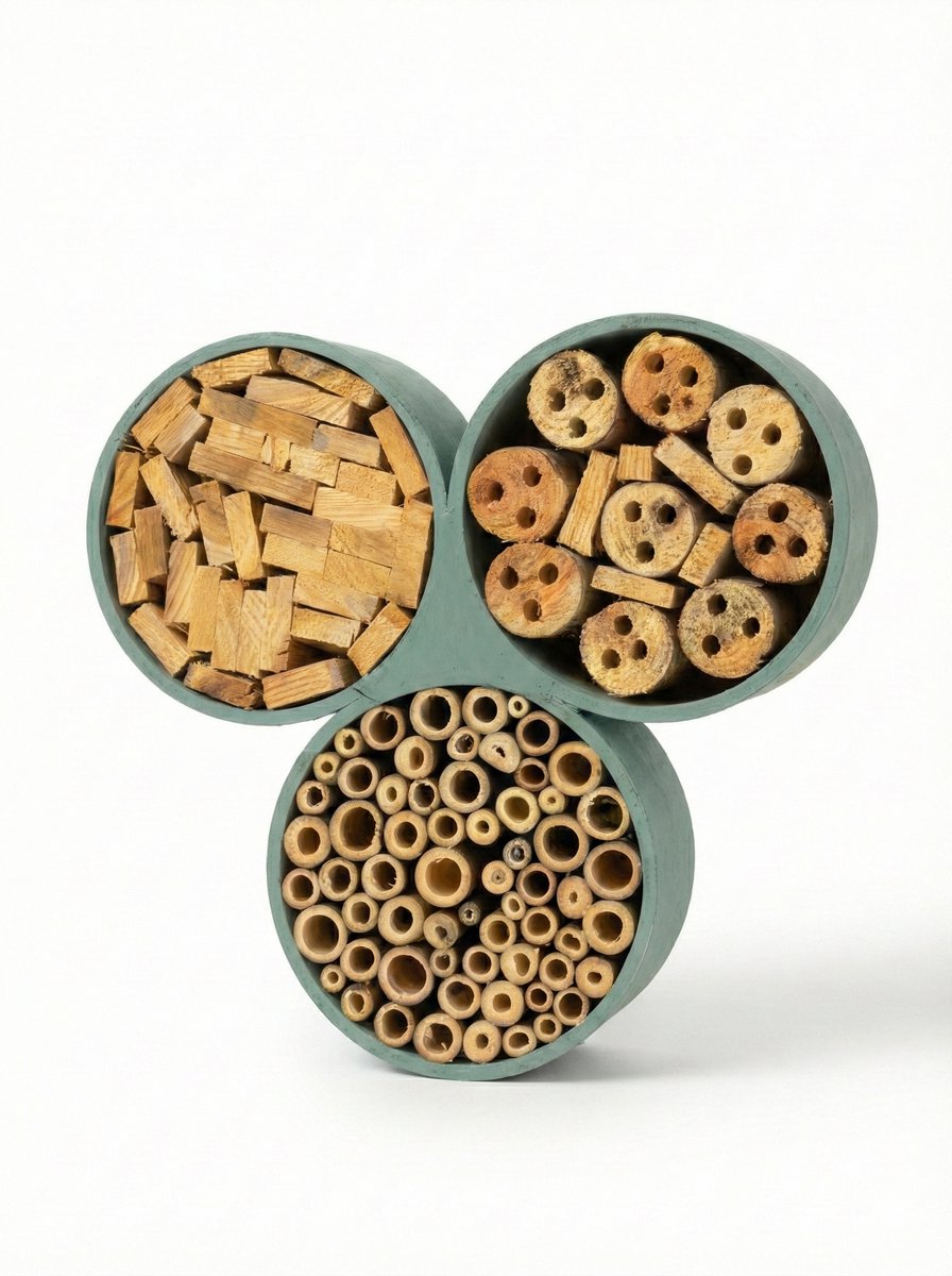 Rond Insectenhotel - Bijenhotel - Met een Leuk Design - Vlinderkast - Vlinderhotel - Insectenhuis -Vlinderhuis - Bijenkast - Animal King - Hout - Blauw