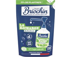 Jacques Briochin Handzeep Navulling met Bicarbonaat 450 ml – Doux pour les Mains – 98% Ingrediënten van Natuurlijke Oorsprong