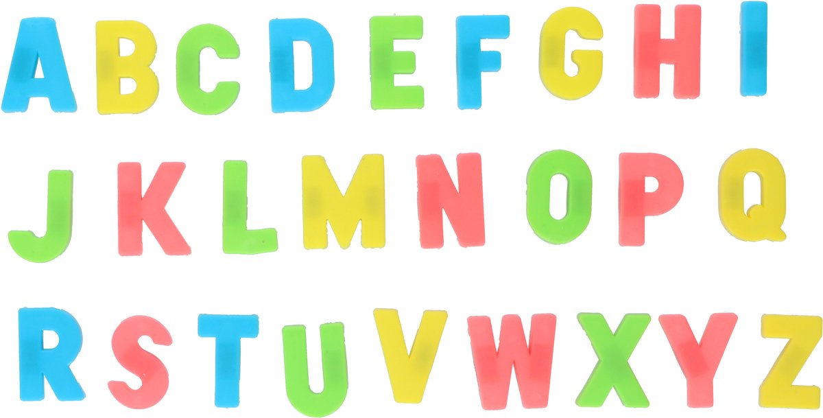 Eddy Toys Magnetische Letters - 26 Stuks - Magnet Letters voor Kinderen - Alfabet Magnetische Letters - Magnetisch Speelgoed voor Magneetbord of Koelkast - Assorti Kleuren